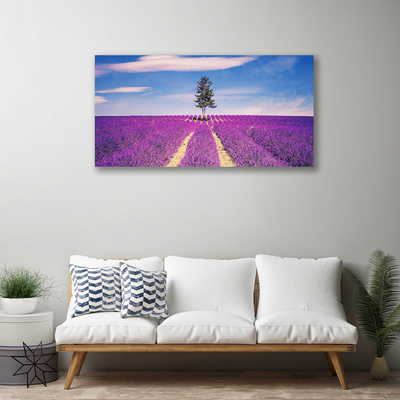 Photo sur toile Arbre prairie paysage rose brun