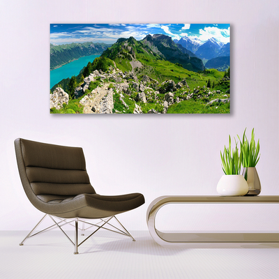 Photo sur toile Montagnes nature gris vert