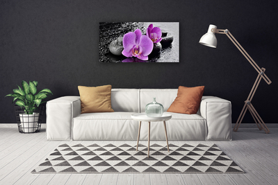 Photo sur toile Pierres fleurs floral rose noir gris