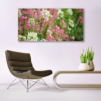 Photo sur toile Fleurs floral rose blanc vert