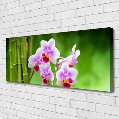 Photo sur toile Bambou fleurs floral vert rose