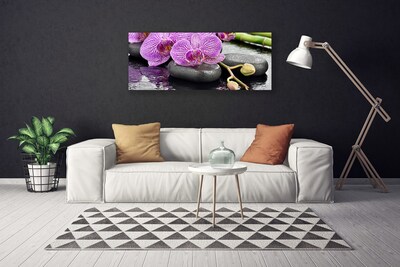 Photo sur toile Pierres fleurs floral rose gris