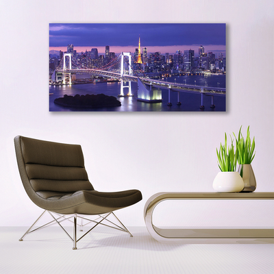 Photo sur toile Ville pont architecture violet blanc jaune