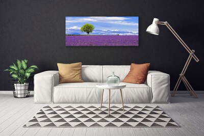 Photo sur toile Arbre prairie nature brun vert rose