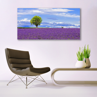 Photo sur toile Arbre prairie nature brun vert rose