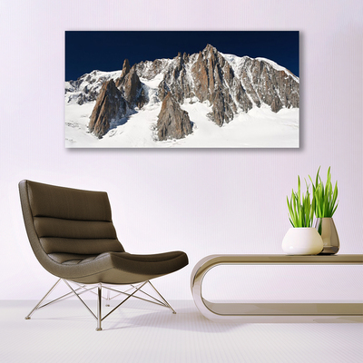 Photo sur toile Neige montagne paysage blanc gris