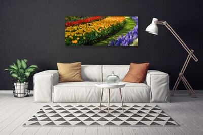 Photo sur toile Fleurs floral vert rouge jaune violet