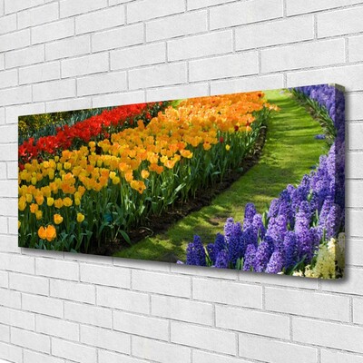 Photo sur toile Fleurs floral vert rouge jaune violet