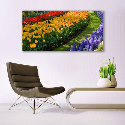 Photo sur toile Fleurs floral vert rouge jaune violet