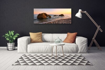 Photo sur toile Rochers mer paysage brun gris bleu