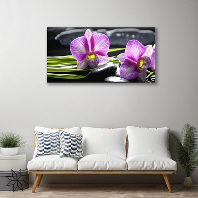 Photo sur toile Pierres fleurs floral rose noir