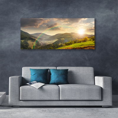 Photo sur toile Montagnes arc en ciel paysage multicolore