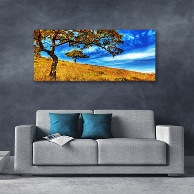 Photo sur toile Arbres prairie nature jaune brun