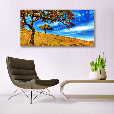 Photo sur toile Arbres prairie nature jaune brun