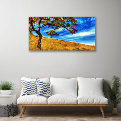 Photo sur toile Arbres prairie nature jaune brun