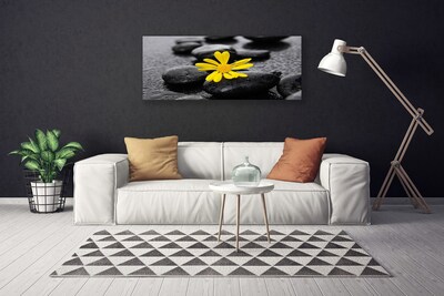 Photo sur toile Pierres fleurs art jaune noir