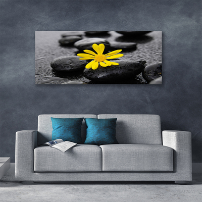 Photo sur toile Pierres fleurs art jaune noir