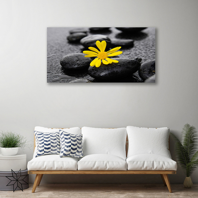 Photo sur toile Pierres fleurs art jaune noir