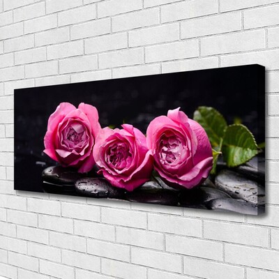 Photo sur toile Pierres roses floral rouge noir