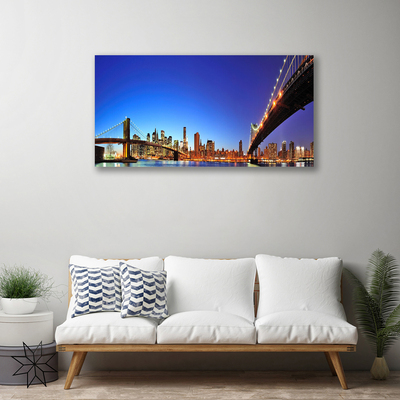 Photo sur toile Ville pont architecture brun bleu violet