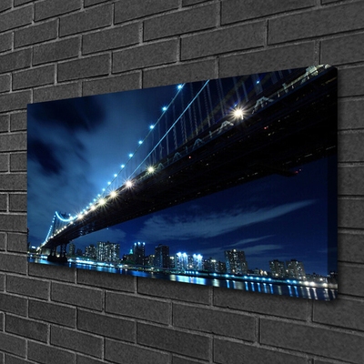 Photo sur toile Ville pont architecture noir bleu