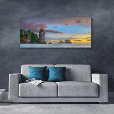 Photo sur toile Montagnes mer paysage gris vert