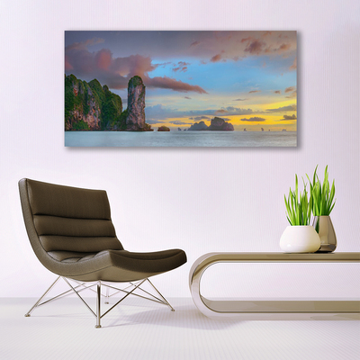 Photo sur toile Montagnes mer paysage gris vert