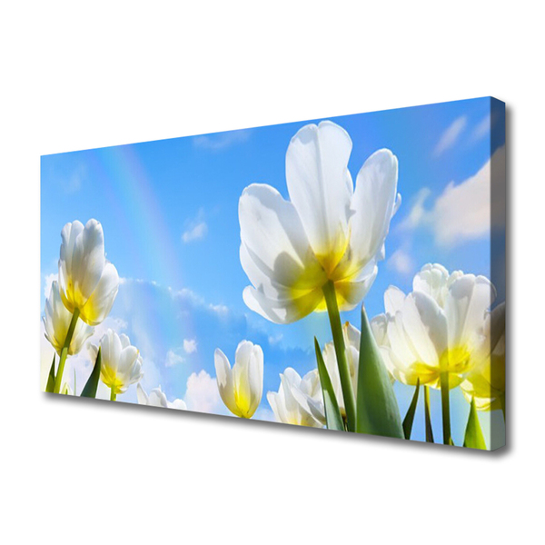 Photo sur toile Fleurs floral blanc vert