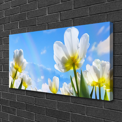 Photo sur toile Fleurs floral blanc vert