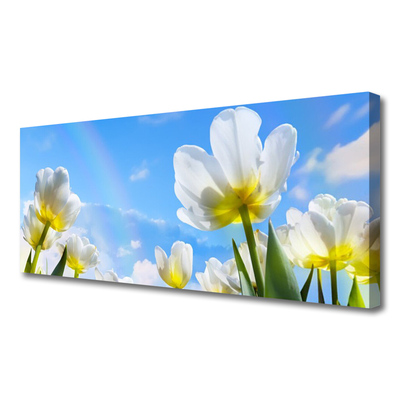 Photo sur toile Fleurs floral blanc vert