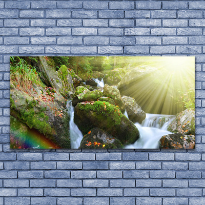 Photo sur toile Cascade arc en ciel nature multicolore