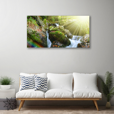 Photo sur toile Cascade arc en ciel nature multicolore