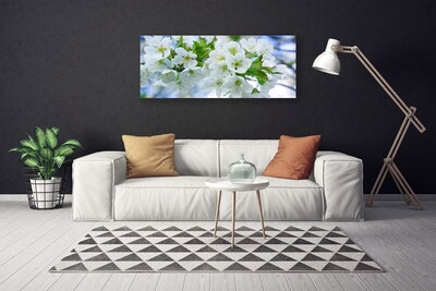 Photo sur toile Fleurs floral vert blanc