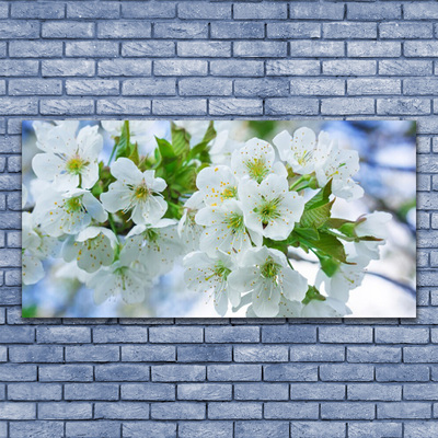 Photo sur toile Fleurs floral vert blanc