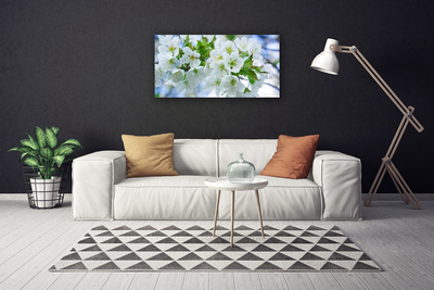 Photo sur toile Fleurs floral vert blanc