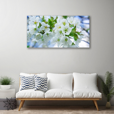 Photo sur toile Fleurs floral vert blanc