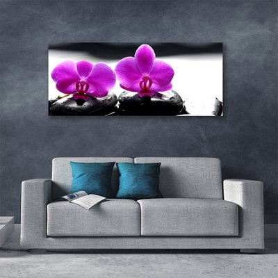 Photo sur toile Pierres fleurs floral rose noir