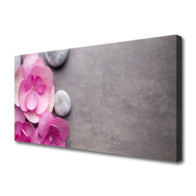 Photo sur toile Fleurs pierres floral rose gris