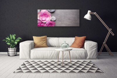 Photo sur toile Fleurs pierres floral rose gris