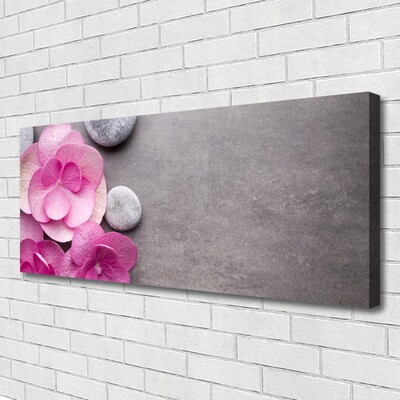 Photo sur toile Fleurs pierres floral rose gris