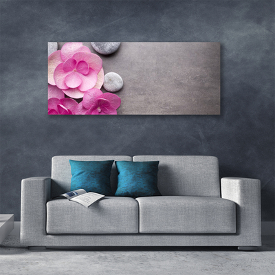 Photo sur toile Fleurs pierres floral rose gris