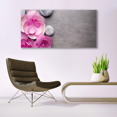 Photo sur toile Fleurs pierres floral rose gris