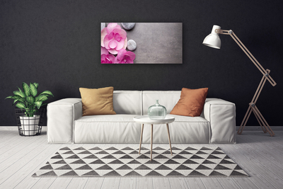 Photo sur toile Fleurs pierres floral rose gris