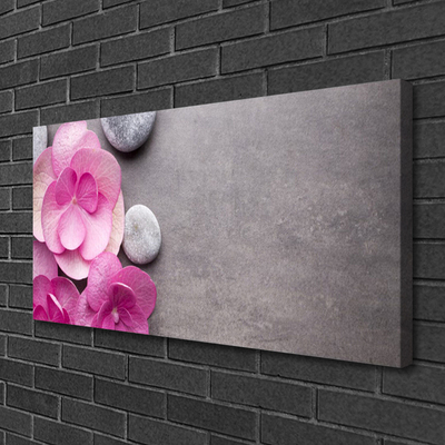 Photo sur toile Fleurs pierres floral rose gris