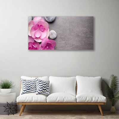 Photo sur toile Fleurs pierres floral rose gris