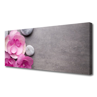 Photo sur toile Fleurs pierres floral rose gris