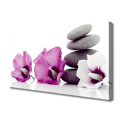 Photo sur toile Pierres fleurs floral rose blanc gris