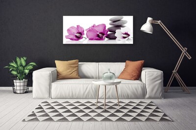 Photo sur toile Pierres fleurs floral rose blanc gris