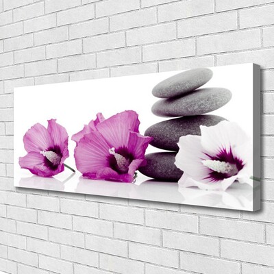 Photo sur toile Pierres fleurs floral rose blanc gris