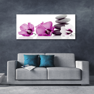 Photo sur toile Pierres fleurs floral rose blanc gris